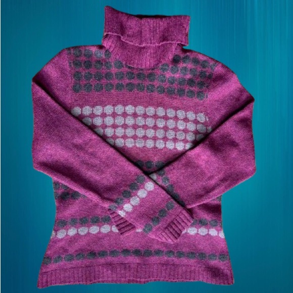 Nygardsanna Purple Red 100% Wool Turtleneck Sweater - Picture 1 of 3